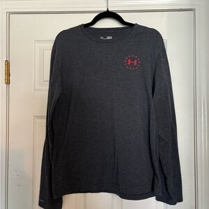 Under Armour Men's Freedom Dark Gray Long Sleeve Shirt Medium